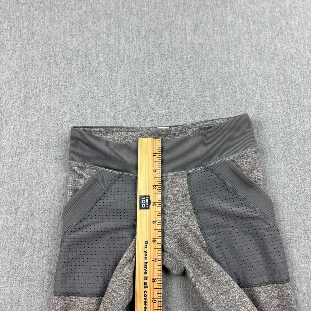 Ivivva by‎ Lululemon Leggings Girls 10 Gray Tight Mesh Side Pockets Athletic